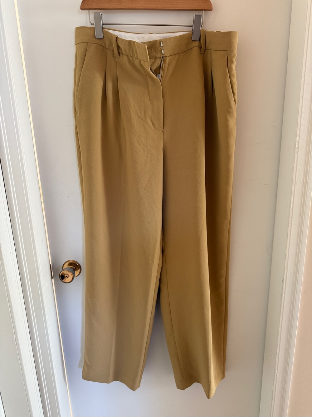 Aritzia Wilfred Effortless Pant Size 16 Regular Gold Camel High Rise Wide Leg